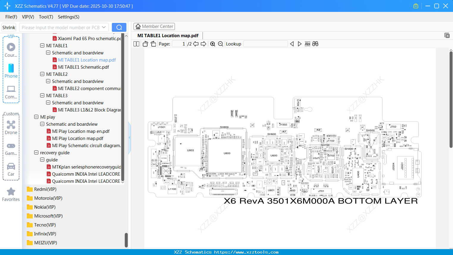 Xiaomi MI TABLE1 Location Map